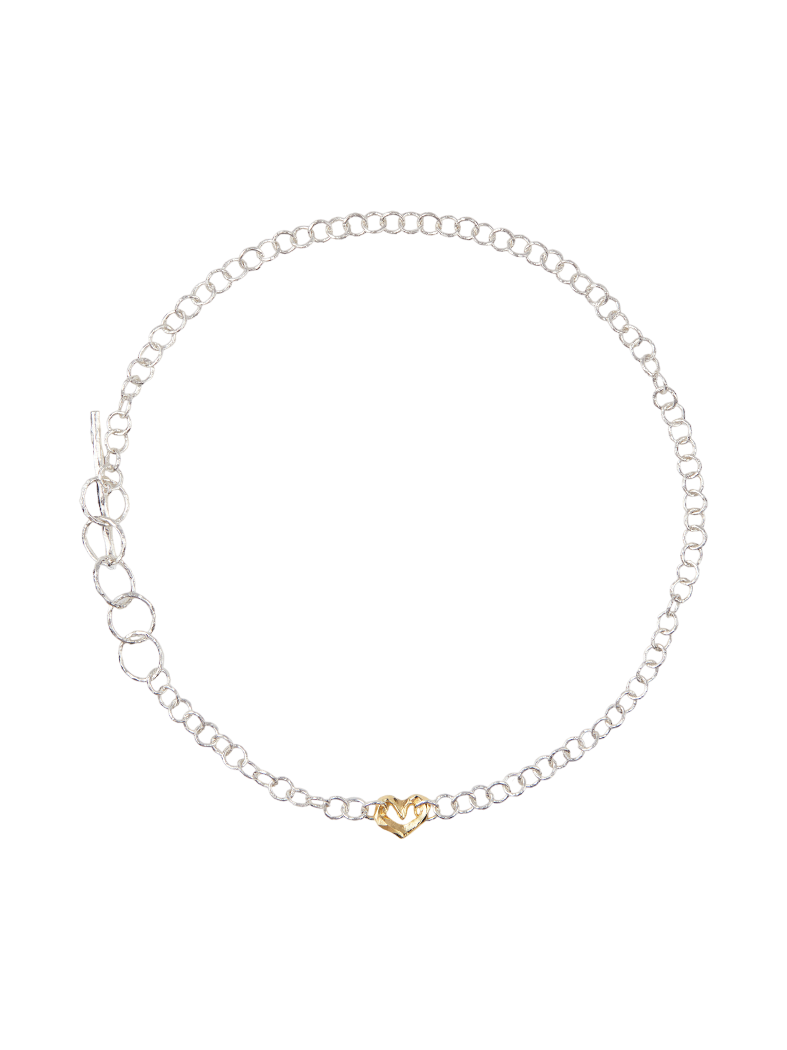 Ringo mini heart necklace in silver and 18k yellow gold